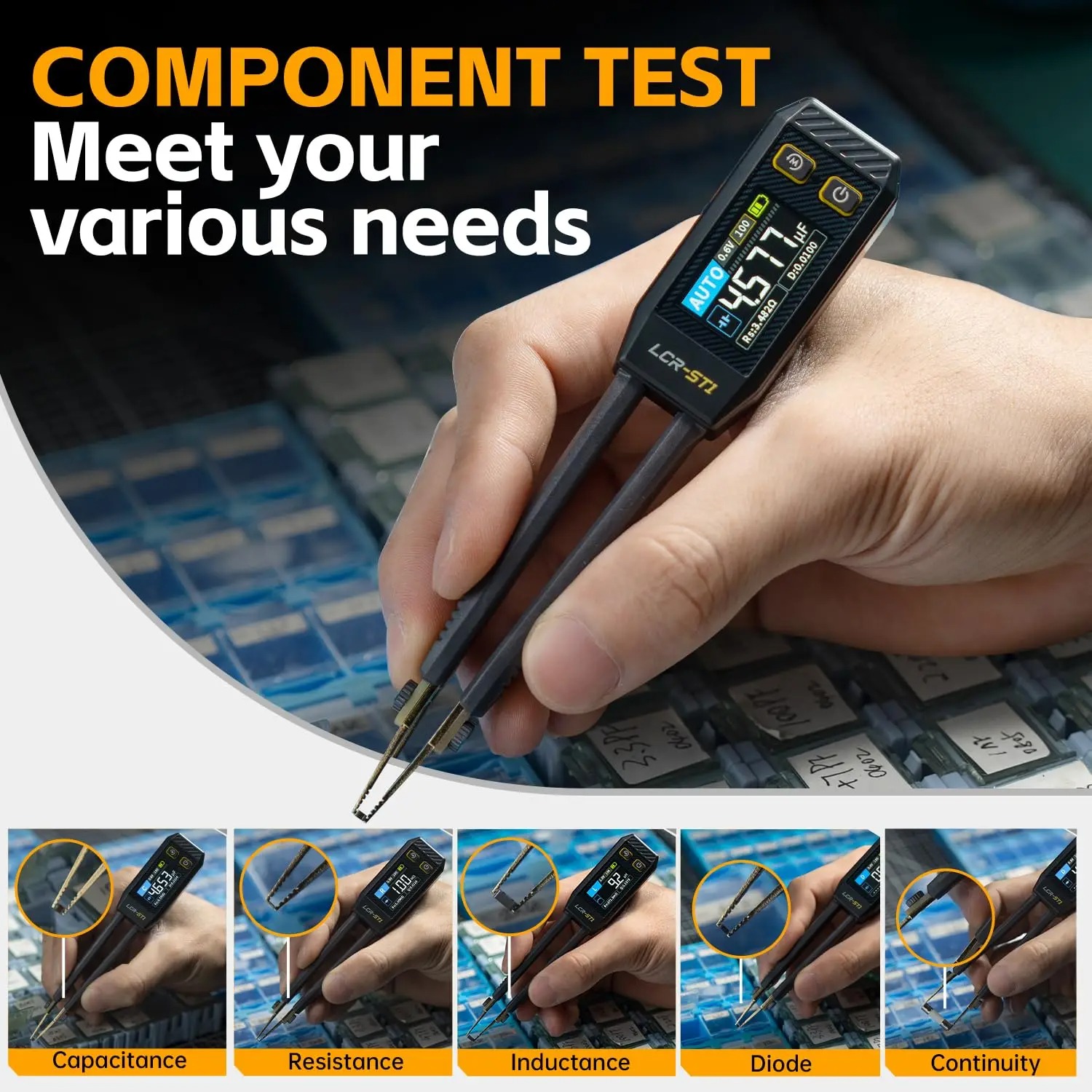 Smd Tweezer Set - FNIRSI LCR-ST1 Миниатюрный умный пинцет-тестер LCR