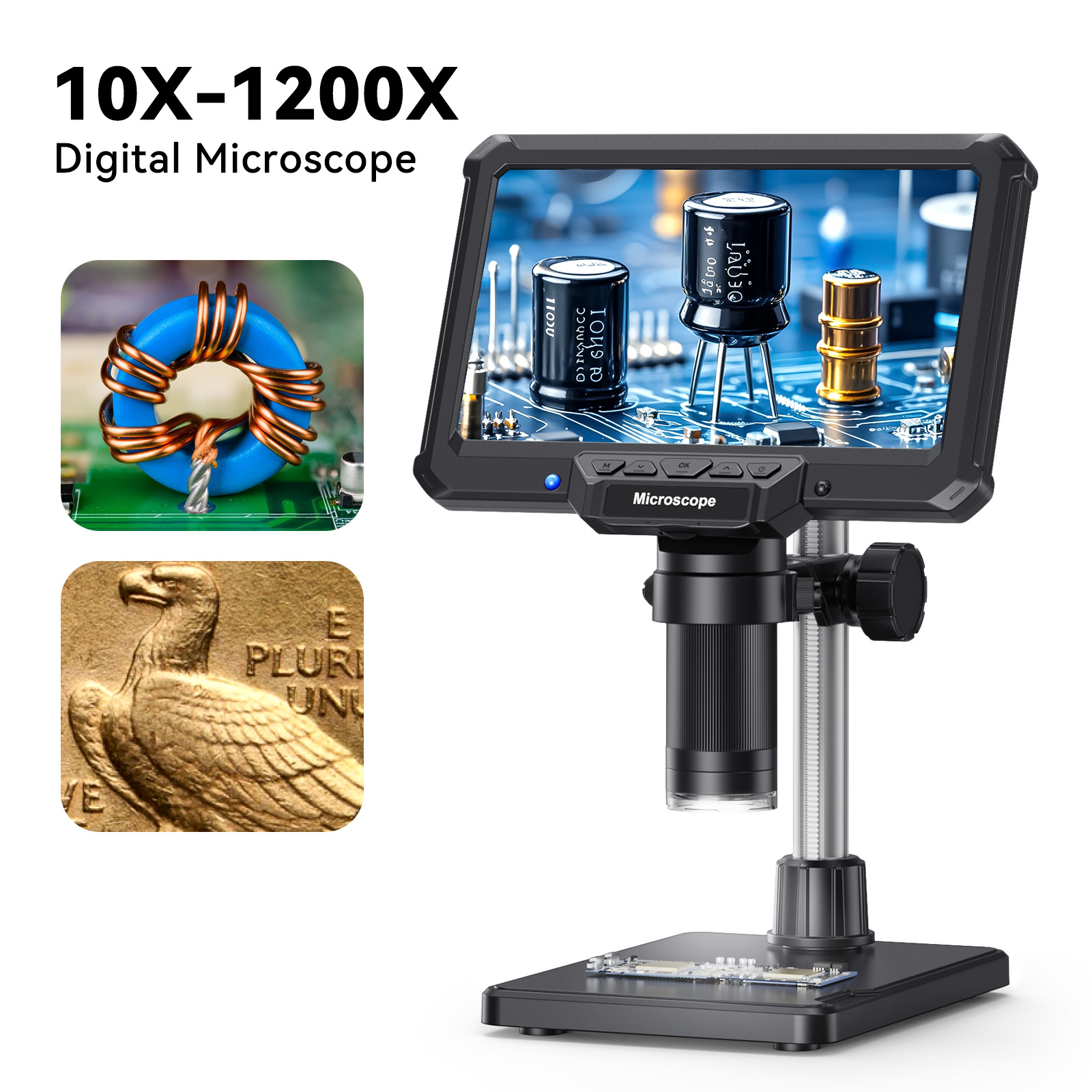 Electronics Repair Videos - Hayve 7-дюймовый цифровой микроскоп с подсветкой,