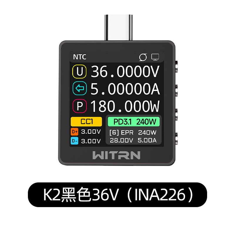 WITRN K2 INA226 36В измеритель – обзор и цена Usb Ammeter Tester
