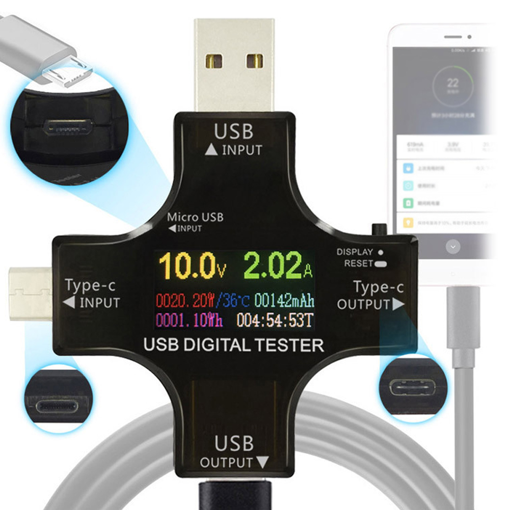 USB-тестер Type-C PD Цветной ц – обзор и цена Usb Ammeter Tester