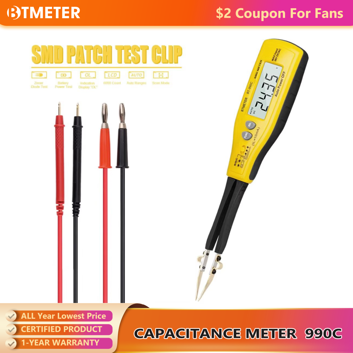 990C Smart SMD тестер умные пи – обзор и цена Smd Tweezer Set