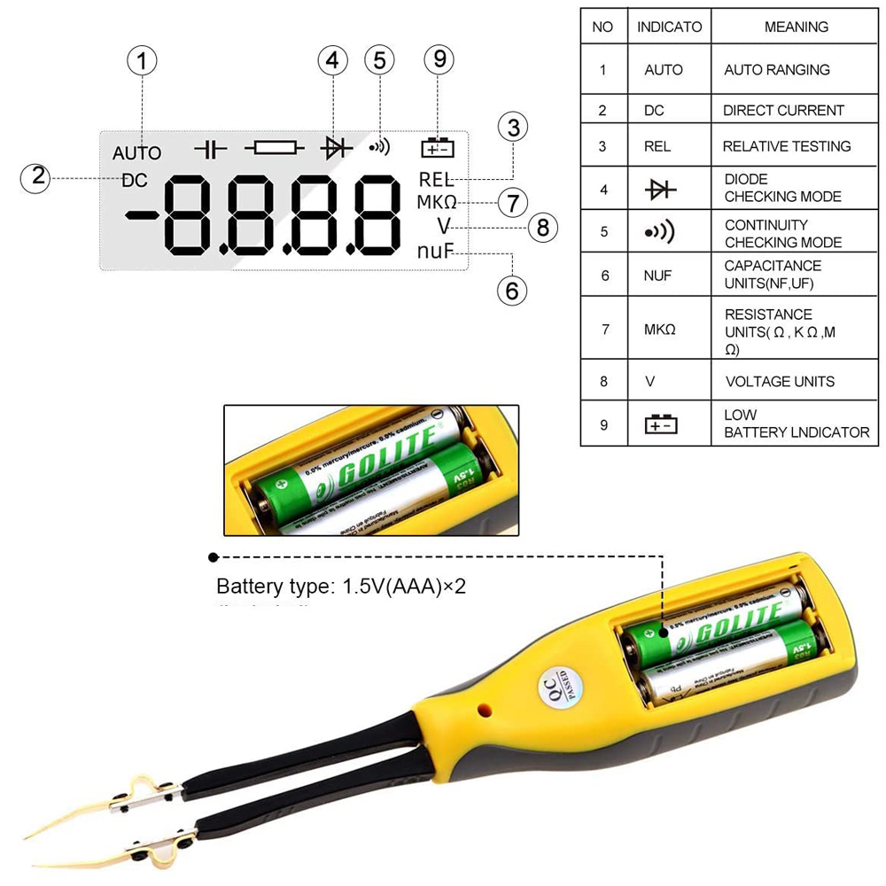 990C Smart SMD тестер умные пи – обзор и цена Smd Tweezer Set